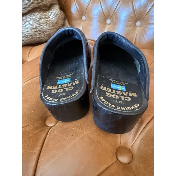 Sven Clog Master Women Eu 41 Burgandy Leather Woven Accent Shoes Wooden Slip On - Picture 6 of 10